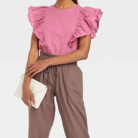 A New Day Flutter Sleeve Tank in Purple Size L - Picture 2 of 10